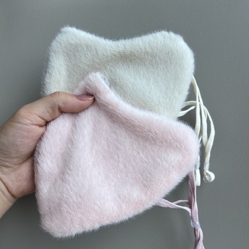 Зимна топла маска за лице с изкуствен зайчи пух, ветроустойчива, за каране на колело и за ски, унисекс, полиестер