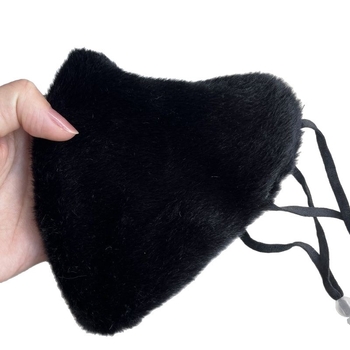 Зимна топла маска за лице с изкуствен зайчи пух, ветроустойчива, за каране на колело и за ски, унисекс, полиестер