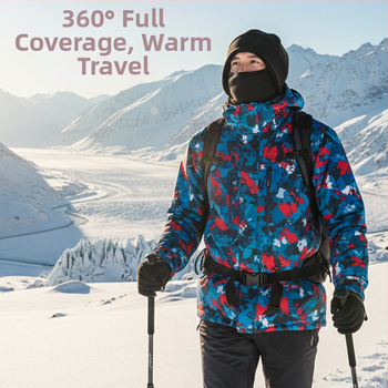 Fleece-ből készült kerékpáros maszk, szélálló és hidegálló, integrált maszkos sapka fülvédővel, uniszex