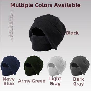 Fleece-ből készült kerékpáros maszk, szélálló és hidegálló, integrált maszkos sapka fülvédővel, uniszex