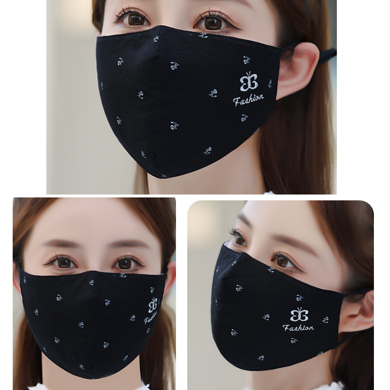 Женска 3D топла памучна маска за лице, пераща се, дишаща, за зимно-есенно каране на велосипед