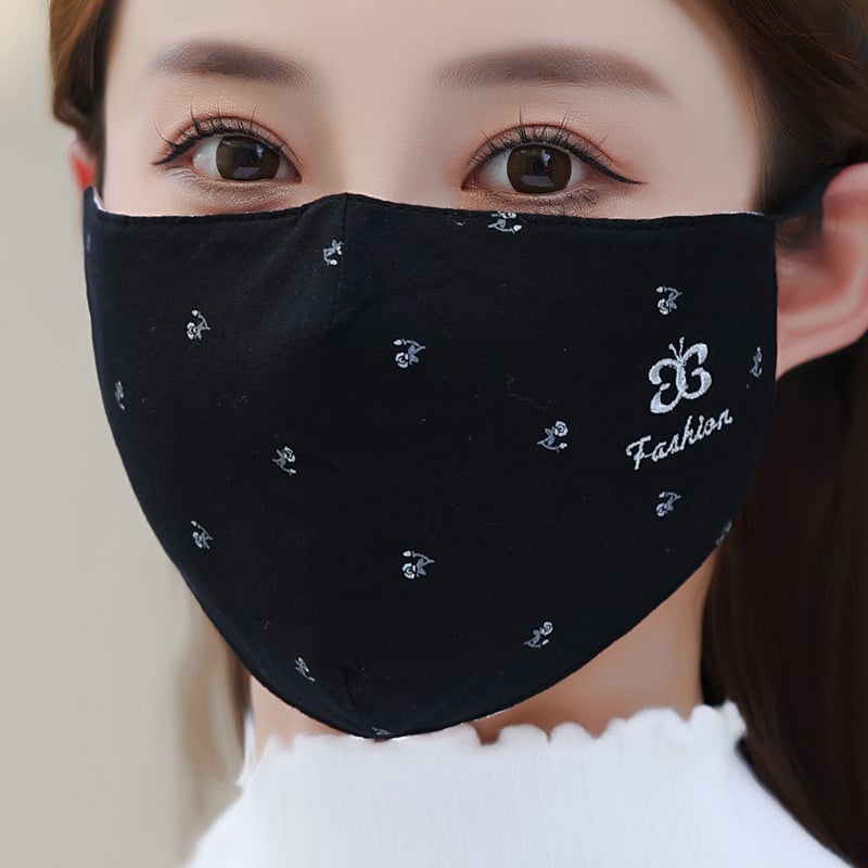 Женска 3D топла памучна маска за лице, пераща се, дишаща, за зимно-есенно каране на велосипед