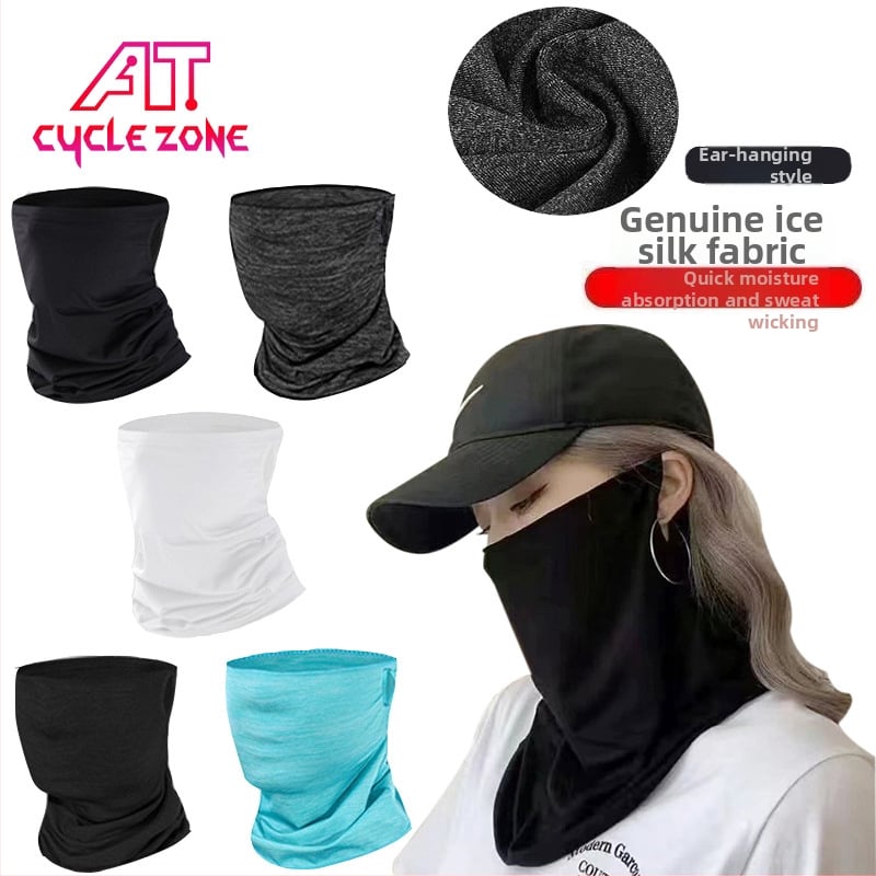 Εξωτερικός λαιμός από ice silk με σχέδιο για τα αυτιά και μάσκα ιππασίας – αναπνέει, φιλικό προς το δέρμα αξεσουάρ κεφαλής για ενήλικες (unisex)