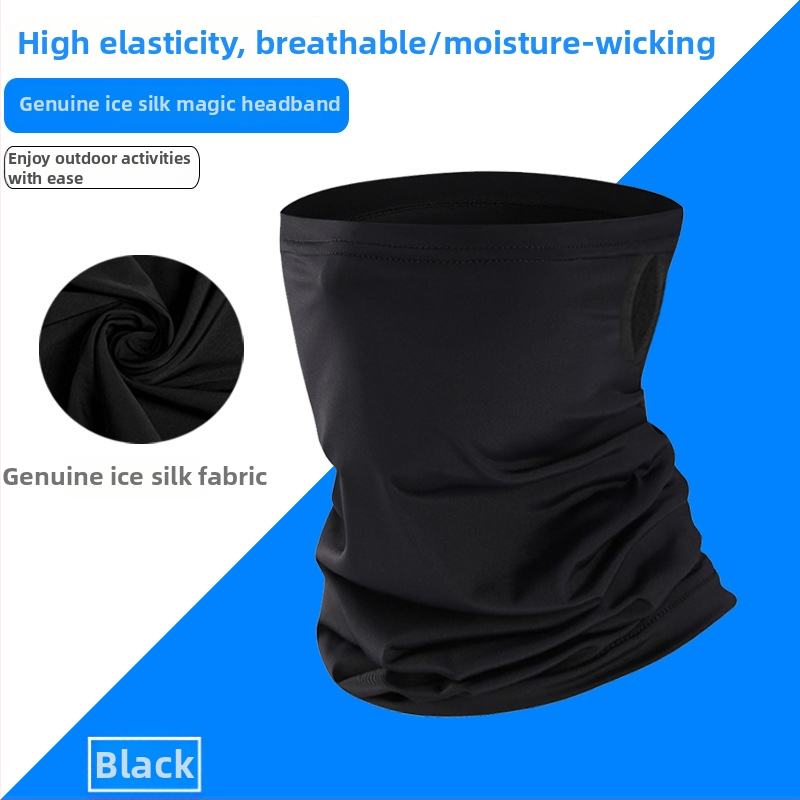 Εξωτερικός λαιμός από ice silk με σχέδιο για τα αυτιά και μάσκα ιππασίας – αναπνέει, φιλικό προς το δέρμα αξεσουάρ κεφαλής για ενήλικες (unisex)