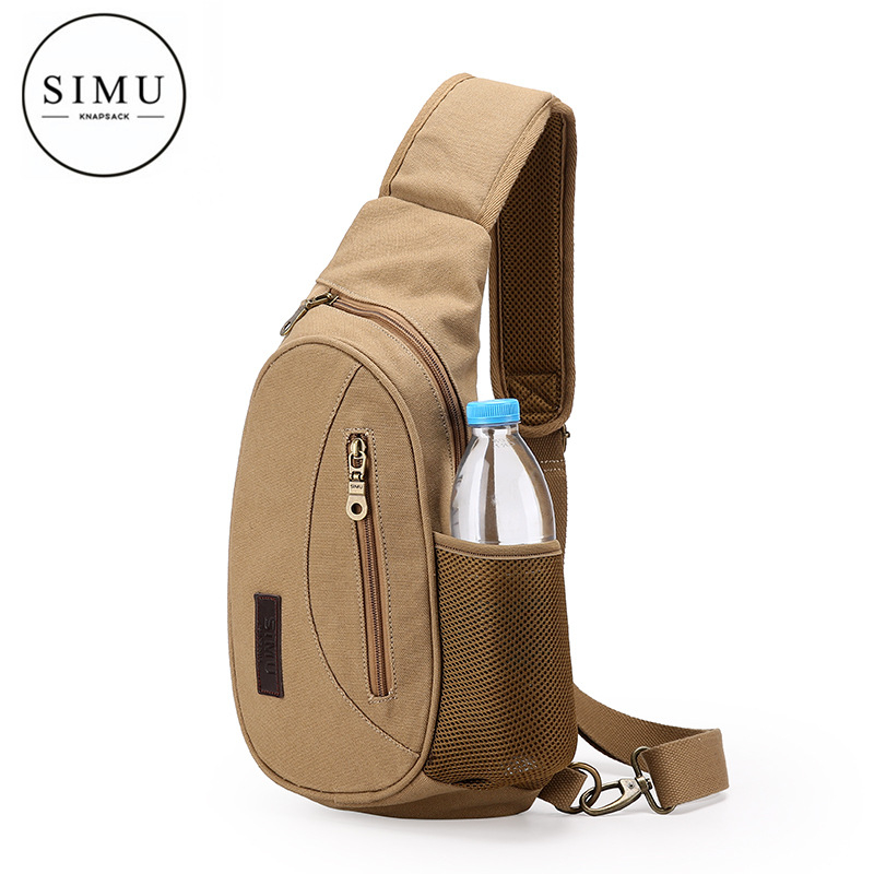 Vīriešu kanvas krūšu soma, universālais modelis, izturīga pret nodilumu, poliestera oderes