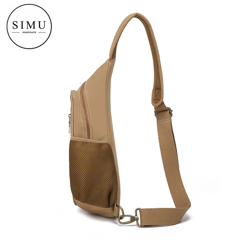 Vīriešu kanvas krūšu soma, universālais modelis, izturīga pret nodilumu, poliestera oderes