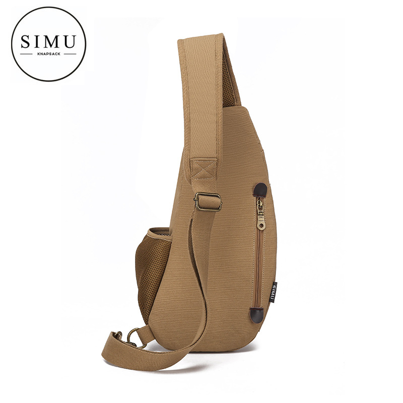 Vīriešu kanvas krūšu soma, universālais modelis, izturīga pret nodilumu, poliestera oderes