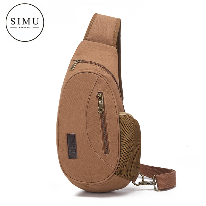 Vīriešu kanvas krūšu soma, universālais modelis, izturīga pret nodilumu, poliestera oderes