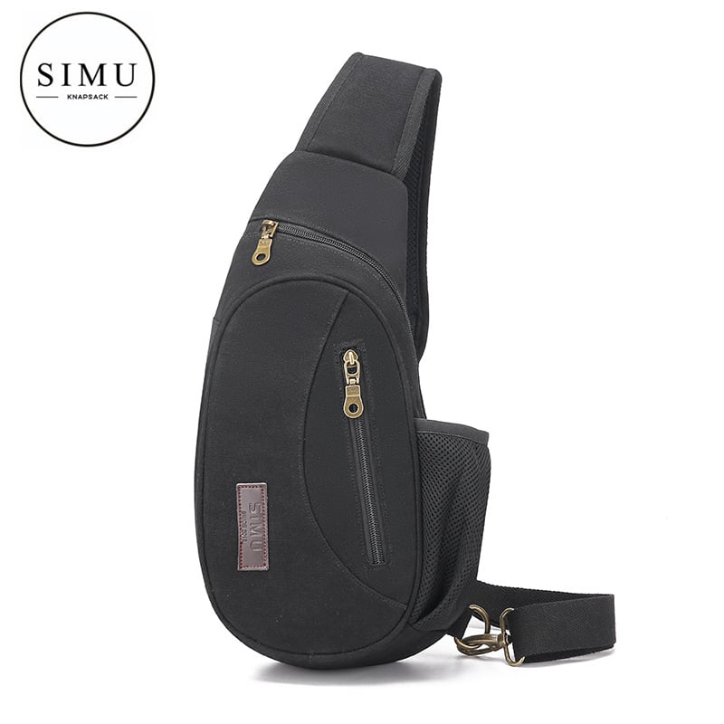 Vīriešu kanvas krūšu soma, universālais modelis, izturīga pret nodilumu, poliestera oderes