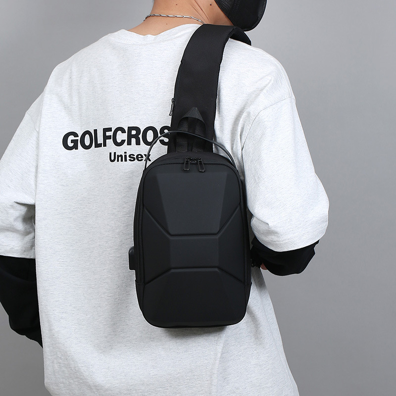 Ανδρική Τσάντα Στήθους με Διασταυρωμένο Λουρί | Στυλ Αναψυχής Ταξιδιού, Υλικό PC+Νάιλον, Αδιάβροχη, Πολύ Ελαφριά, Επένδυση Πολυεστέρα, Άνοιξη 2025