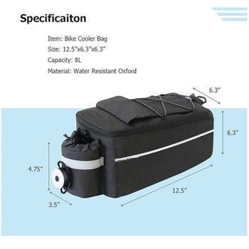 Задна чанта за планински велосипед, модел Ys-387, полиестер, 8 л капацитет, с подплата