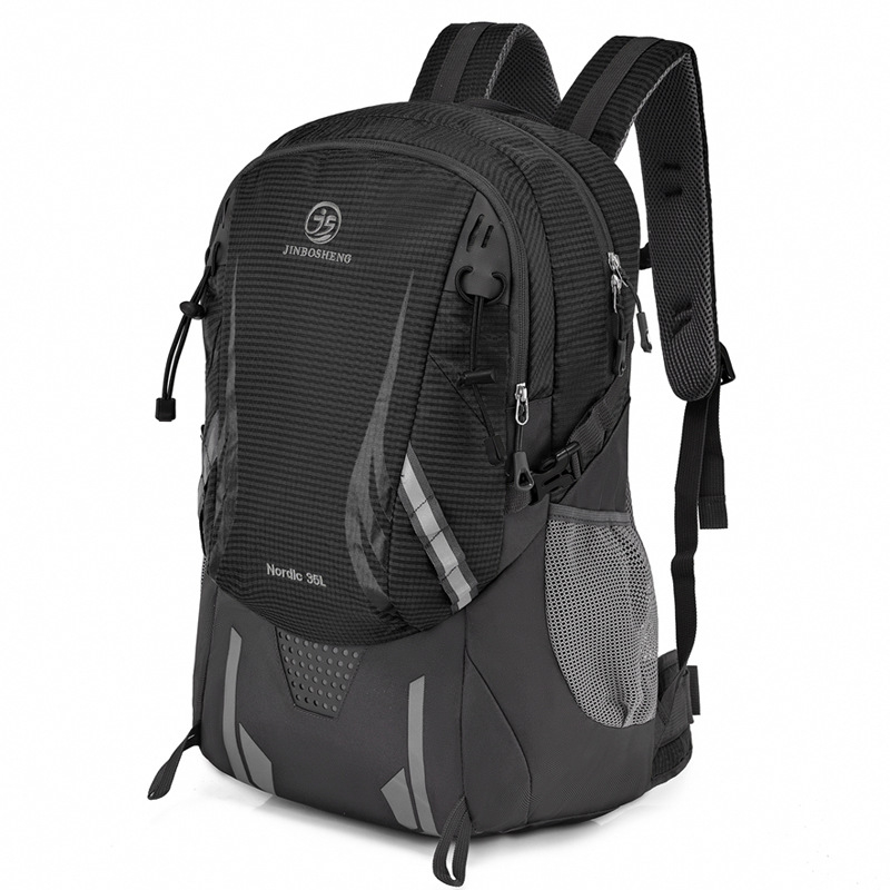 Pārgājienu mugursoma, universāla, no poliestera, ūdensizturīga un ultraviegla, ar izliektām plecu siksnām un neilona odere