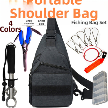 Geantă multifuncțională pentru năluci, purtare crossbody/umeri/talie, rucsac de pescuit cu buzunar pentru clește (Brand: Other; Origin: China; Material: Other)