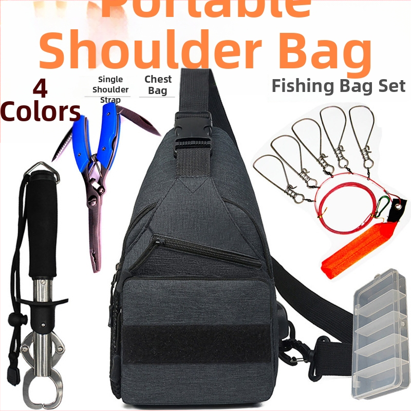 Geantă multifuncțională pentru năluci, purtare crossbody/umeri/talie, rucsac de pescuit cu buzunar pentru clește (Brand: Other; Origin: China; Material: Other)