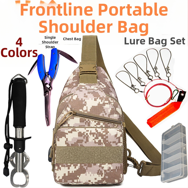 Geantă multifuncțională pentru năluci, purtare crossbody/umeri/talie, rucsac de pescuit cu buzunar pentru clește (Brand: Other; Origin: China; Material: Other)