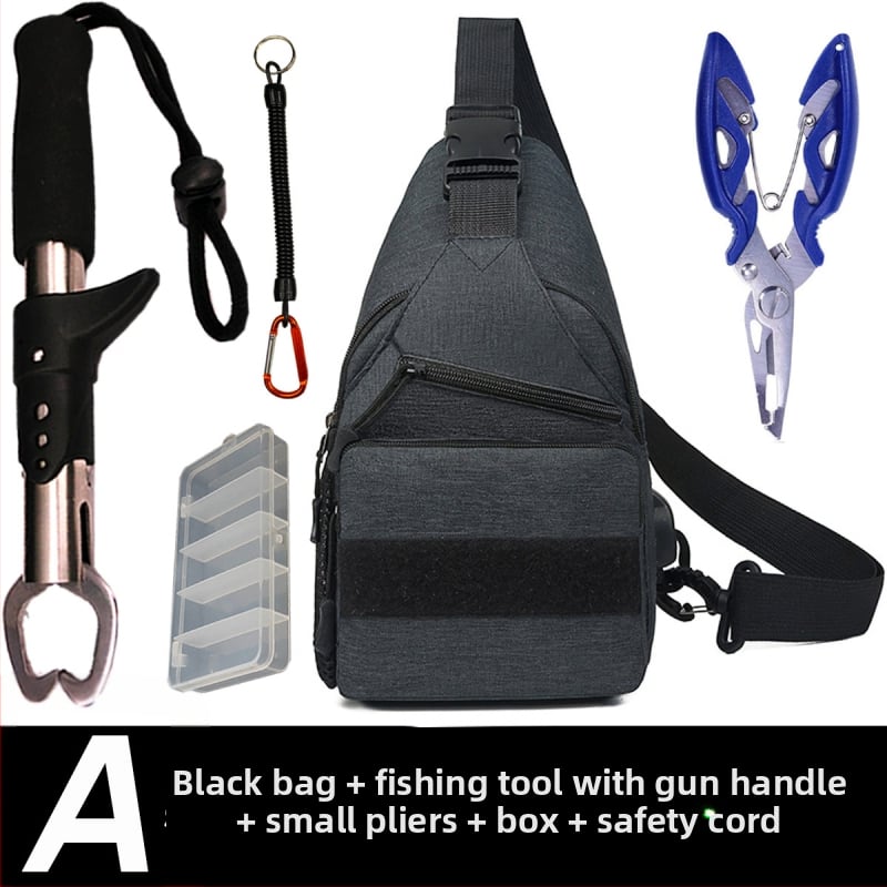 Geantă multifuncțională pentru năluci, purtare crossbody/umeri/talie, rucsac de pescuit cu buzunar pentru clește (Brand: Other; Origin: China; Material: Other)