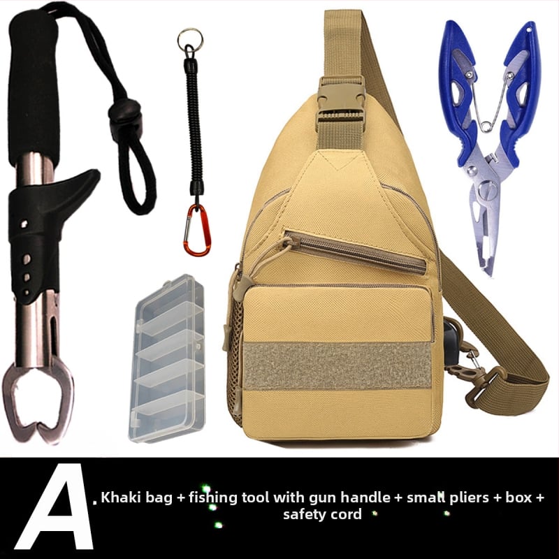 Geantă multifuncțională pentru năluci, purtare crossbody/umeri/talie, rucsac de pescuit cu buzunar pentru clește (Brand: Other; Origin: China; Material: Other)