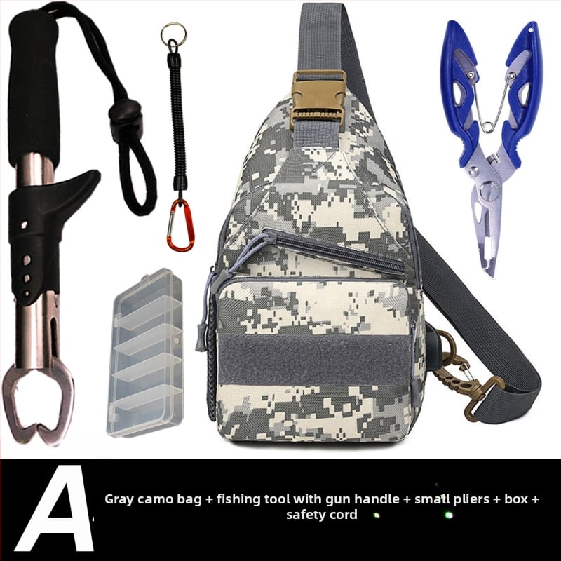 Geantă multifuncțională pentru năluci, purtare crossbody/umeri/talie, rucsac de pescuit cu buzunar pentru clește (Brand: Other; Origin: China; Material: Other)