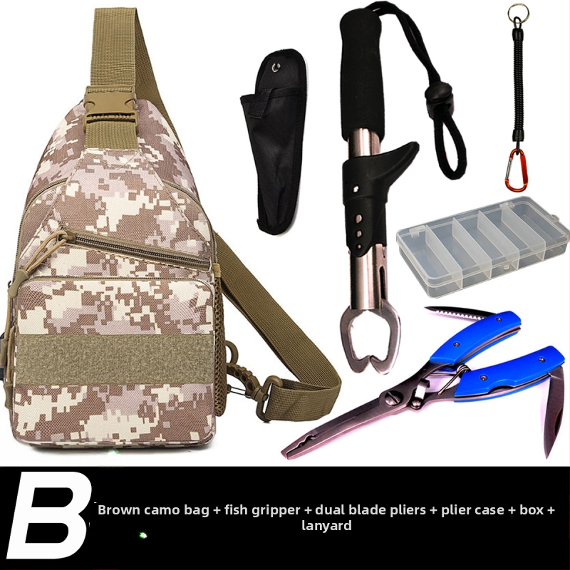 Geantă multifuncțională pentru năluci, purtare crossbody/umeri/talie, rucsac de pescuit cu buzunar pentru clește (Brand: Other; Origin: China; Material: Other)