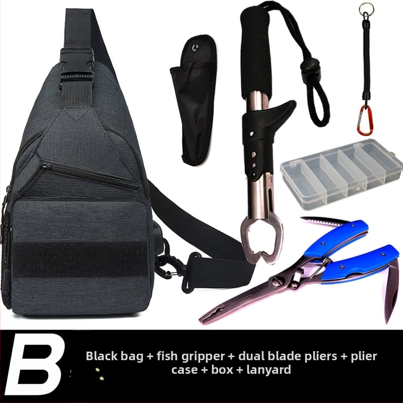 Geantă multifuncțională pentru năluci, purtare crossbody/umeri/talie, rucsac de pescuit cu buzunar pentru clește (Brand: Other; Origin: China; Material: Other)