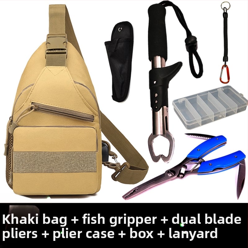 Geantă multifuncțională pentru năluci, purtare crossbody/umeri/talie, rucsac de pescuit cu buzunar pentru clește (Brand: Other; Origin: China; Material: Other)