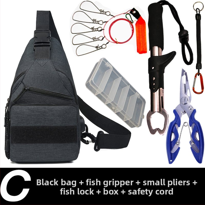 Geantă multifuncțională pentru năluci, purtare crossbody/umeri/talie, rucsac de pescuit cu buzunar pentru clește (Brand: Other; Origin: China; Material: Other)