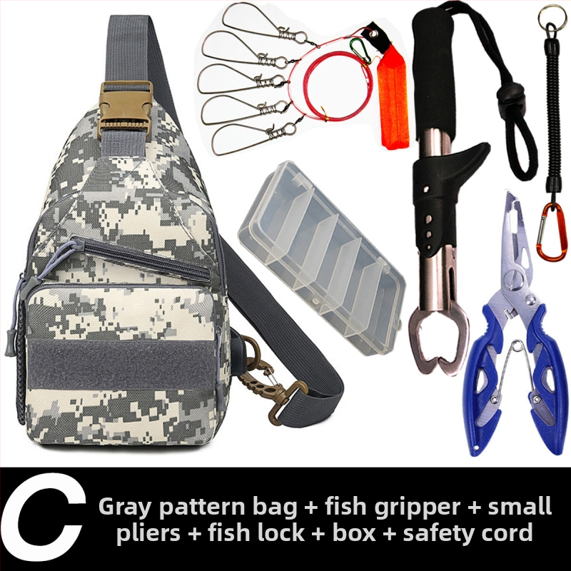 Geantă multifuncțională pentru năluci, purtare crossbody/umeri/talie, rucsac de pescuit cu buzunar pentru clește (Brand: Other; Origin: China; Material: Other)