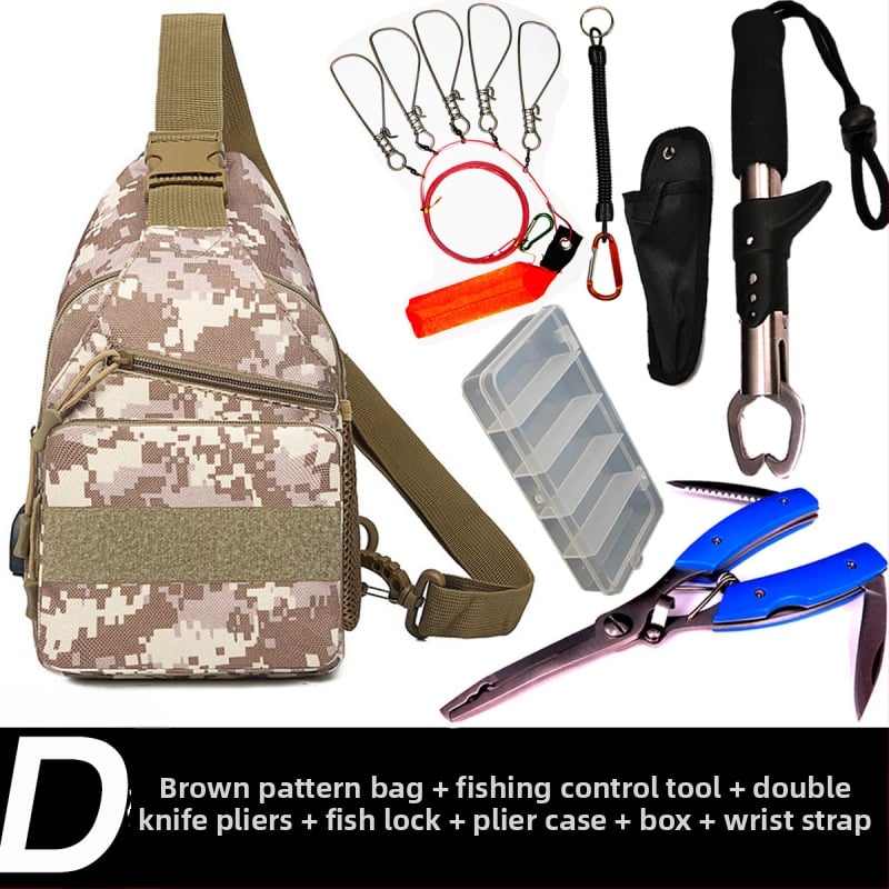 Geantă multifuncțională pentru năluci, purtare crossbody/umeri/talie, rucsac de pescuit cu buzunar pentru clește (Brand: Other; Origin: China; Material: Other)