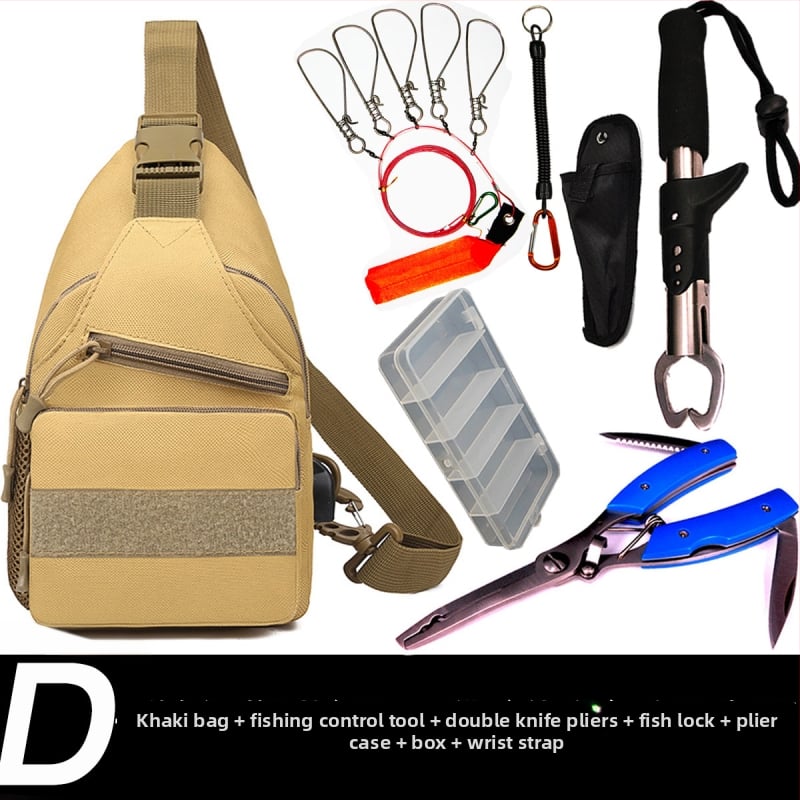 Geantă multifuncțională pentru năluci, purtare crossbody/umeri/talie, rucsac de pescuit cu buzunar pentru clește (Brand: Other; Origin: China; Material: Other)