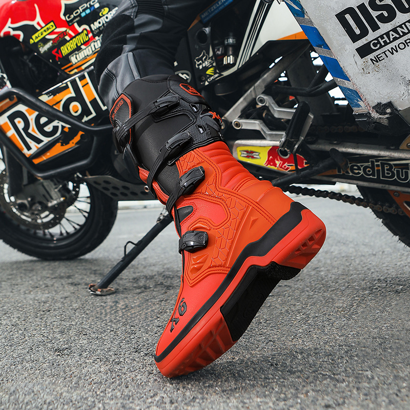 Off-Road rallija velosipēdu kurpes, augstās motociklu zābaki, vīriešiem un sievietēm — ūdensnecaurlaidīgas, pretslīdēšanas, izturīgas pret nolietojumu, triecienu absorbcija, triecienizturība