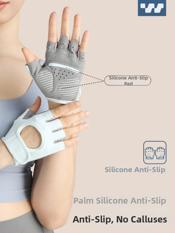 Mănuși de bicicletă cu degete parțiale, din piele, Sway, pentru adulți, unisex (fitness și ciclism)