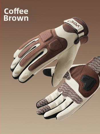 Mănuși de motocicletă – cu degete întregi, poliester, unisex adult, brand Slender neck, groase, anti-zgâriere și rezistente, design Macaron, stil retro