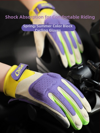 Mănuși de motocicletă – cu degete întregi, poliester, unisex adult, brand Slender neck, groase, anti-zgâriere și rezistente, design Macaron, stil retro