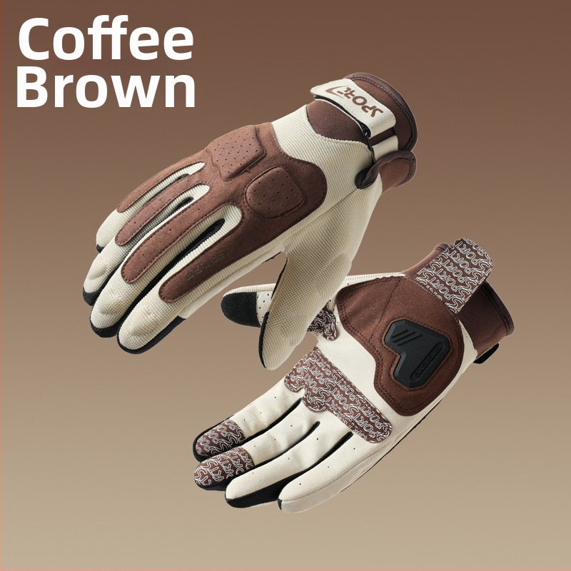 Mănuși de motocicletă – cu degete întregi, poliester, unisex adult, brand Slender neck, groase, anti-zgâriere și rezistente, design Macaron, stil retro