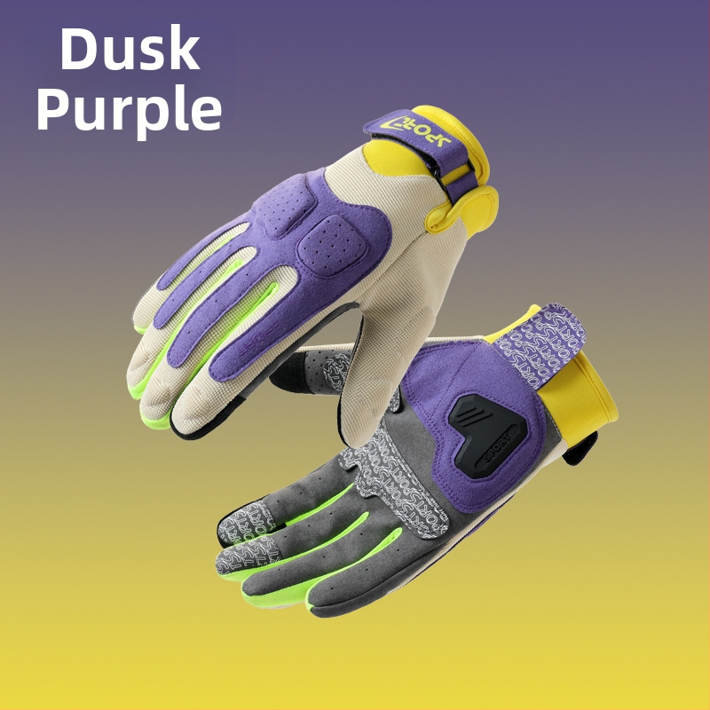 Mănuși de motocicletă – cu degete întregi, poliester, unisex adult, brand Slender neck, groase, anti-zgâriere și rezistente, design Macaron, stil retro