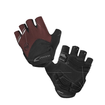 NUCKILY Mănuși de bicicletă cu degete jumătate, pernă groasă în palmă, antiderapante, absorbție la șocuri, Nylon