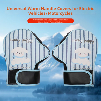 Huse pentru ghidoane ale motocicletei electrice – încălzite iarna, din bumbac gros cu căptușeală de fleece, rezistente la vânt, unisex pentru adulți și copii
