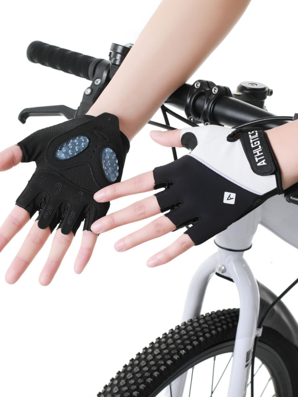Mănuși de ciclism unisex - cu deget jumătate, respirante, antiderapante, absorbție a șocurilor - Fibre de poliester