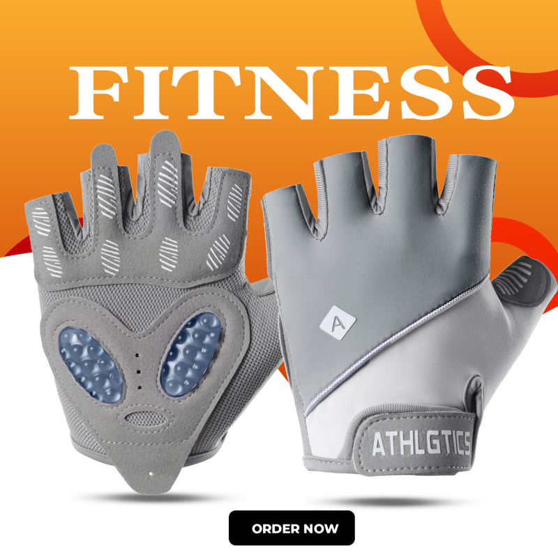 Mănuși de ciclism unisex - cu deget jumătate, respirante, antiderapante, absorbție a șocurilor - Fibre de poliester