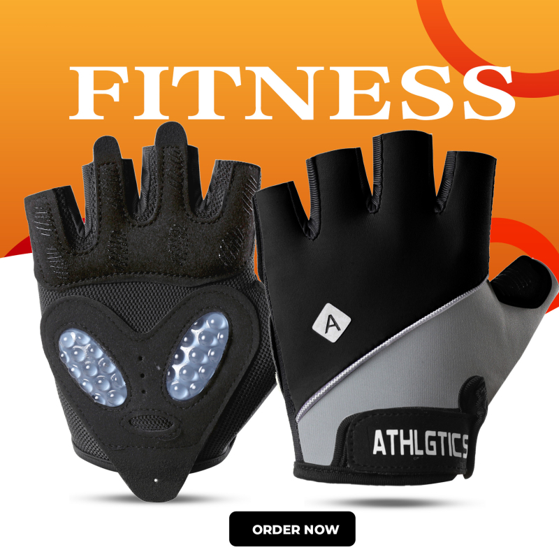 Mănuși de ciclism unisex - cu deget jumătate, respirante, antiderapante, absorbție a șocurilor - Fibre de poliester