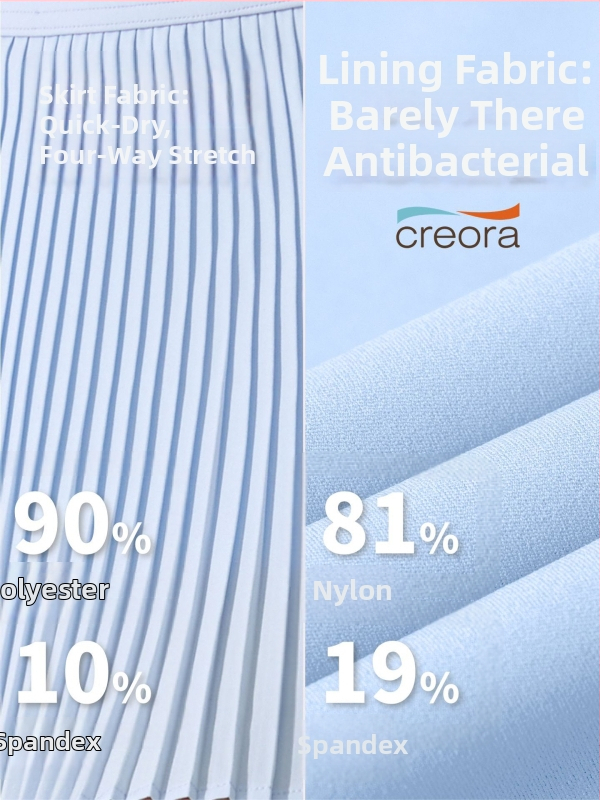 Ženská športová plisovaná sukňa s vysokým pásom a vnútornými nohavičkami proti presviti, polyester, antibakteriálna podšívka 5A