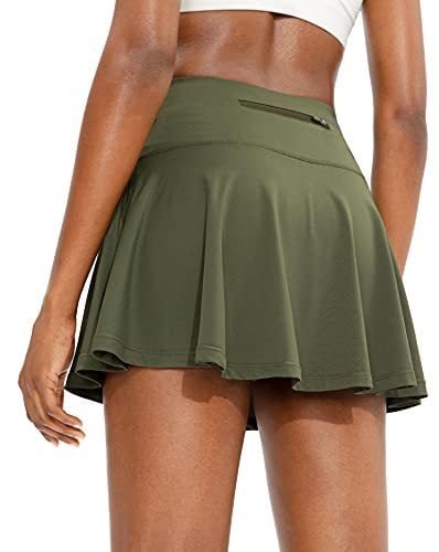 Женска плисирана пола за тенис с джоб на задната лента, висока талия, полиестер-спандекс бленд, едноцветна, подходяща за лято, пролет и есен