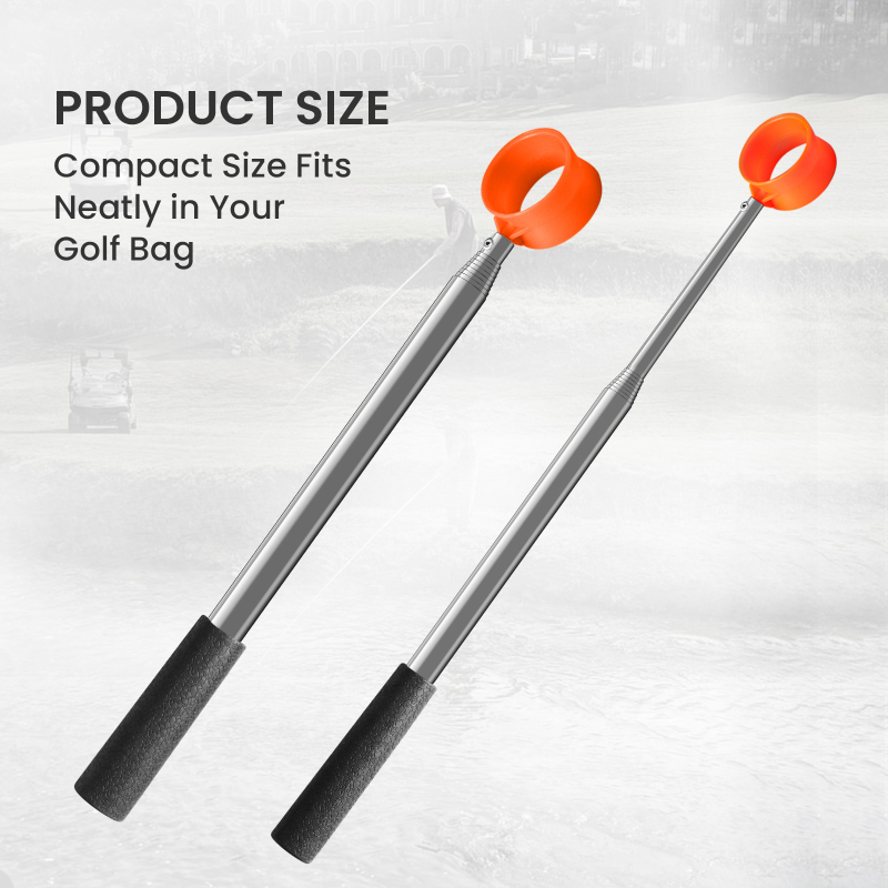 Τηλεσκοπικός συλλέκτης μπάλας από ανοξείδωτο ατσάλι, χειροκίνητος συλλέκτης μπάλας γκολφ, 10–13 τμήματα