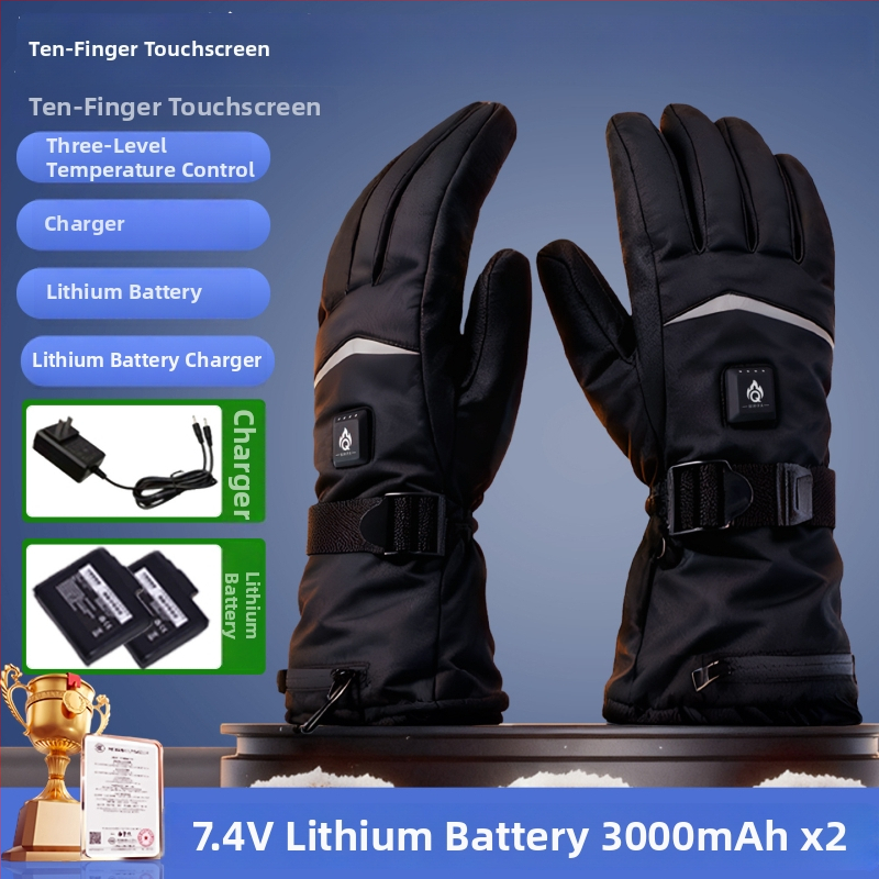 Mănuși încălzite, reîncărcabile pentru ciclism, unisex adulți, cu material acoperit, mansetă lungă