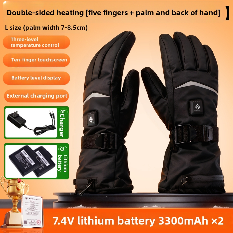 Mănuși încălzite, reîncărcabile pentru ciclism, unisex adulți, cu material acoperit, mansetă lungă