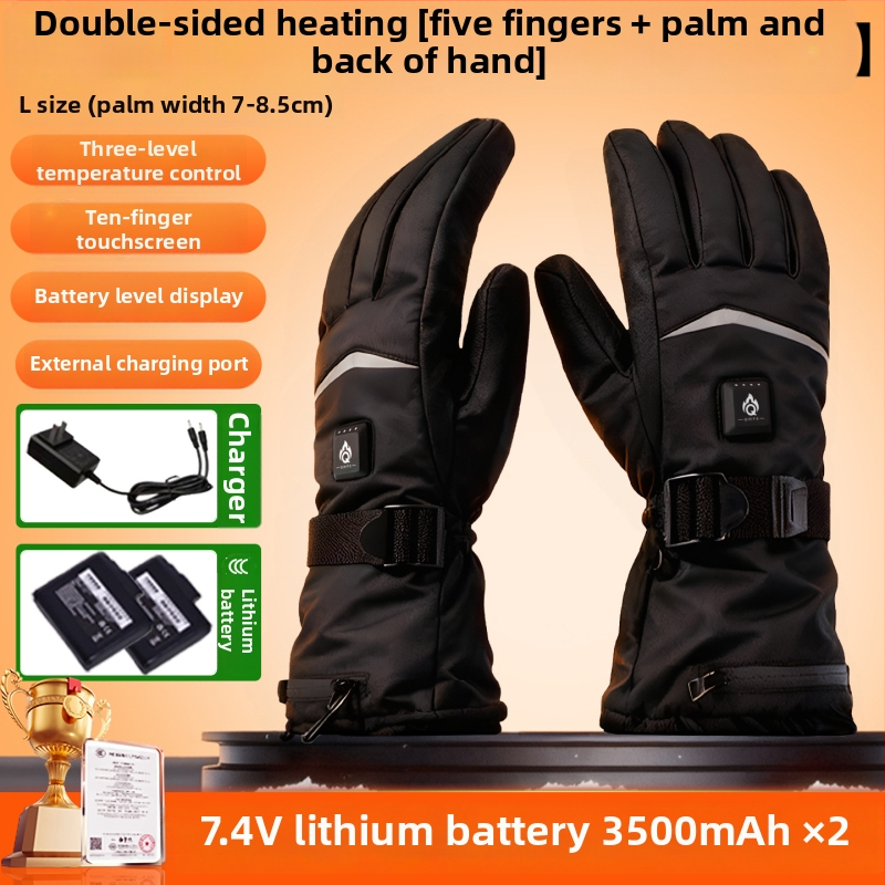 Mănuși încălzite, reîncărcabile pentru ciclism, unisex adulți, cu material acoperit, mansetă lungă