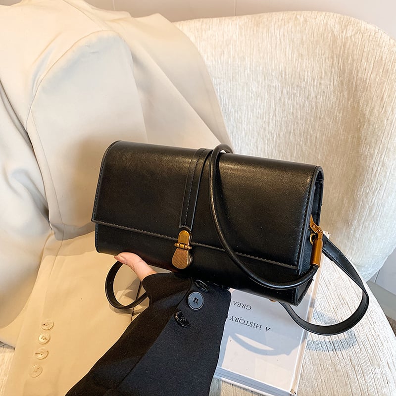 Crossbody torba od PU kože, horizontalni kvadrati oblik, džep s zip zatvaračem, poliesterska podstava, jedna naramenica, za svakodnevnu upotrebu