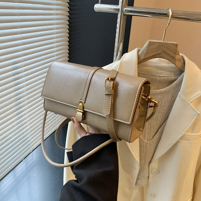 Crossbody torba od PU kože, horizontalni kvadrati oblik, džep s zip zatvaračem, poliesterska podstava, jedna naramenica, za svakodnevnu upotrebu