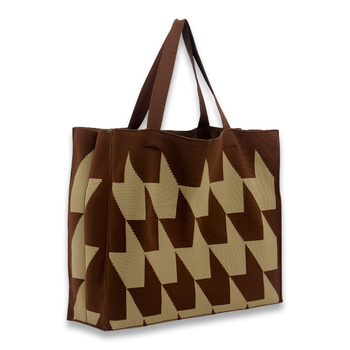 Тоте чанта от полиестер, открит горен край, хоризонтална квадратна форма, вътрешен джоб с цип, полиестерна подплата