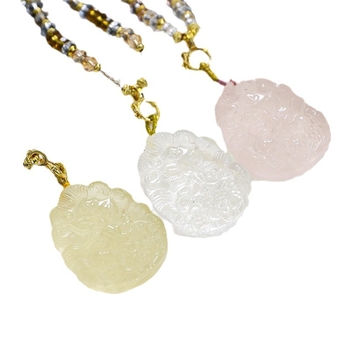 Колие с кристал розов кварц, оригинален дизайн, индивидуално опаковано, пролет 2025